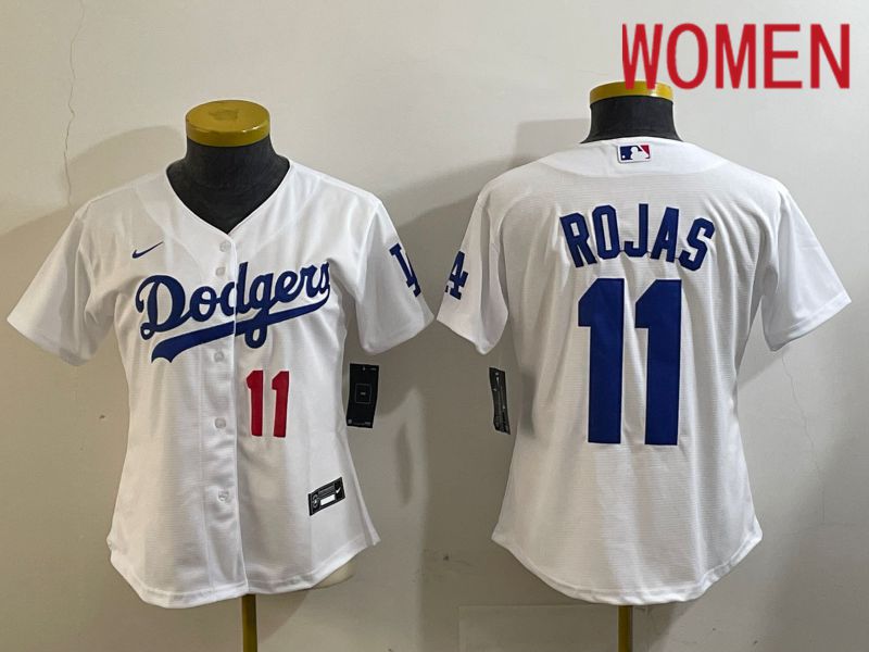 Women Los Angeles Dodgers 11 Rojas White Game 2024 Nike MLB Jersey style 4